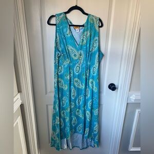 Ruby Rd. Turquoise Paisley High Low Dress